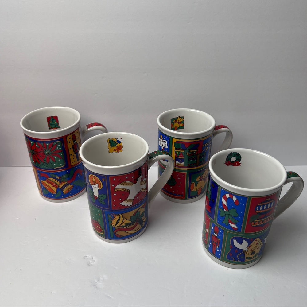 1997 Limited edition fine works designs Festive Holiday Mug set holiday Design